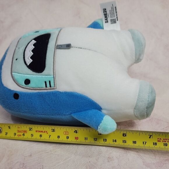 Samezu 7" BlueTiger Shark Jinbe Shark Costume Plush Toy NEW - Picture 4 of 4